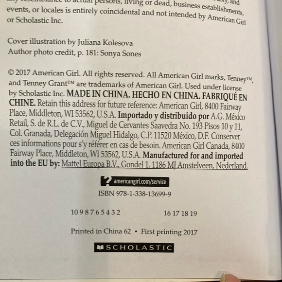 American Girl Tenney by Kellen Hertz Book - Picture 4 of 11